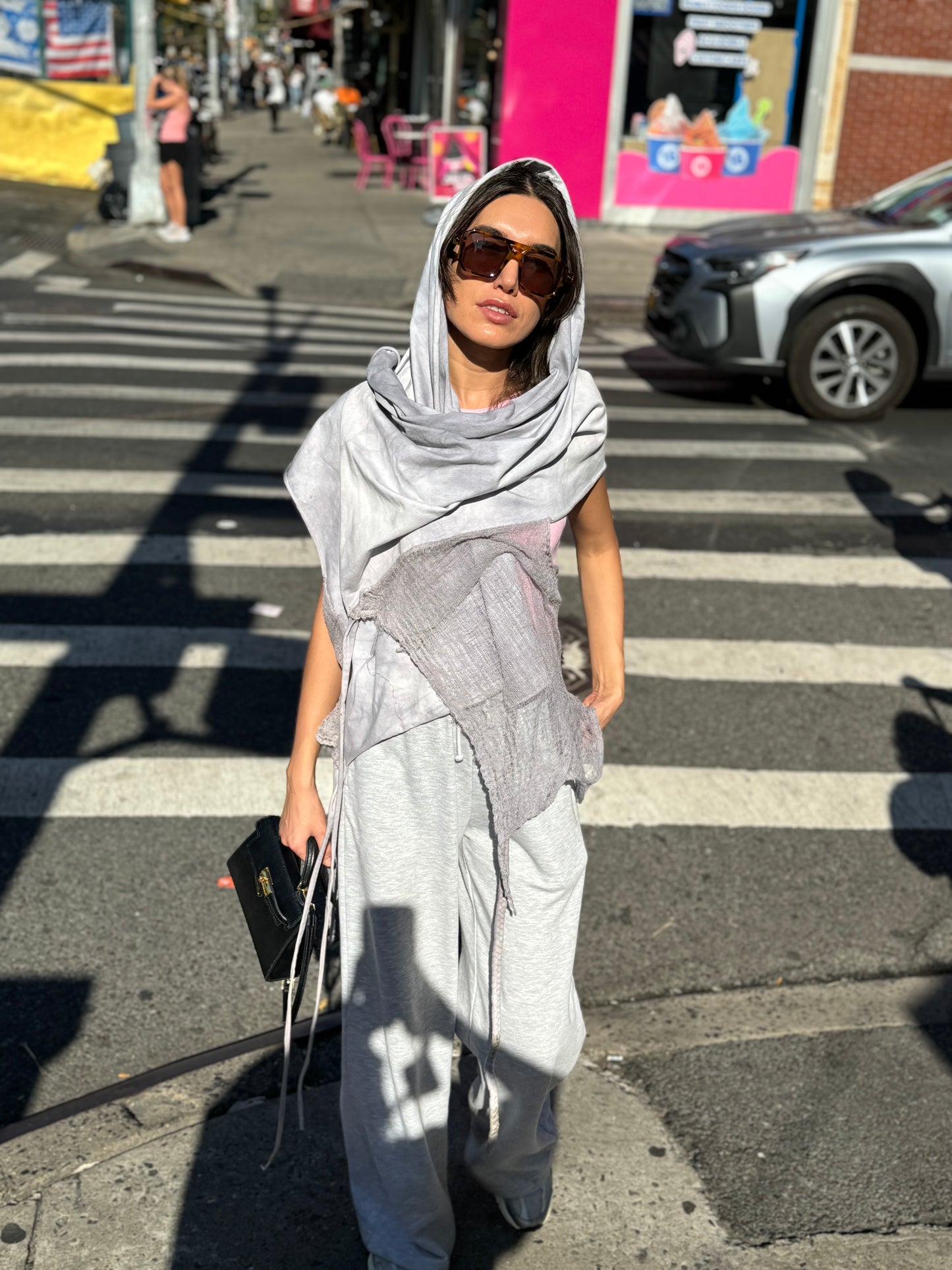 Desert Scarf Handcrafted Desert Scarf with Hand dyed Gauze Layer, Cotton Scarf, Beduin Scarf, Ceremony Headdress, Desert Shawl