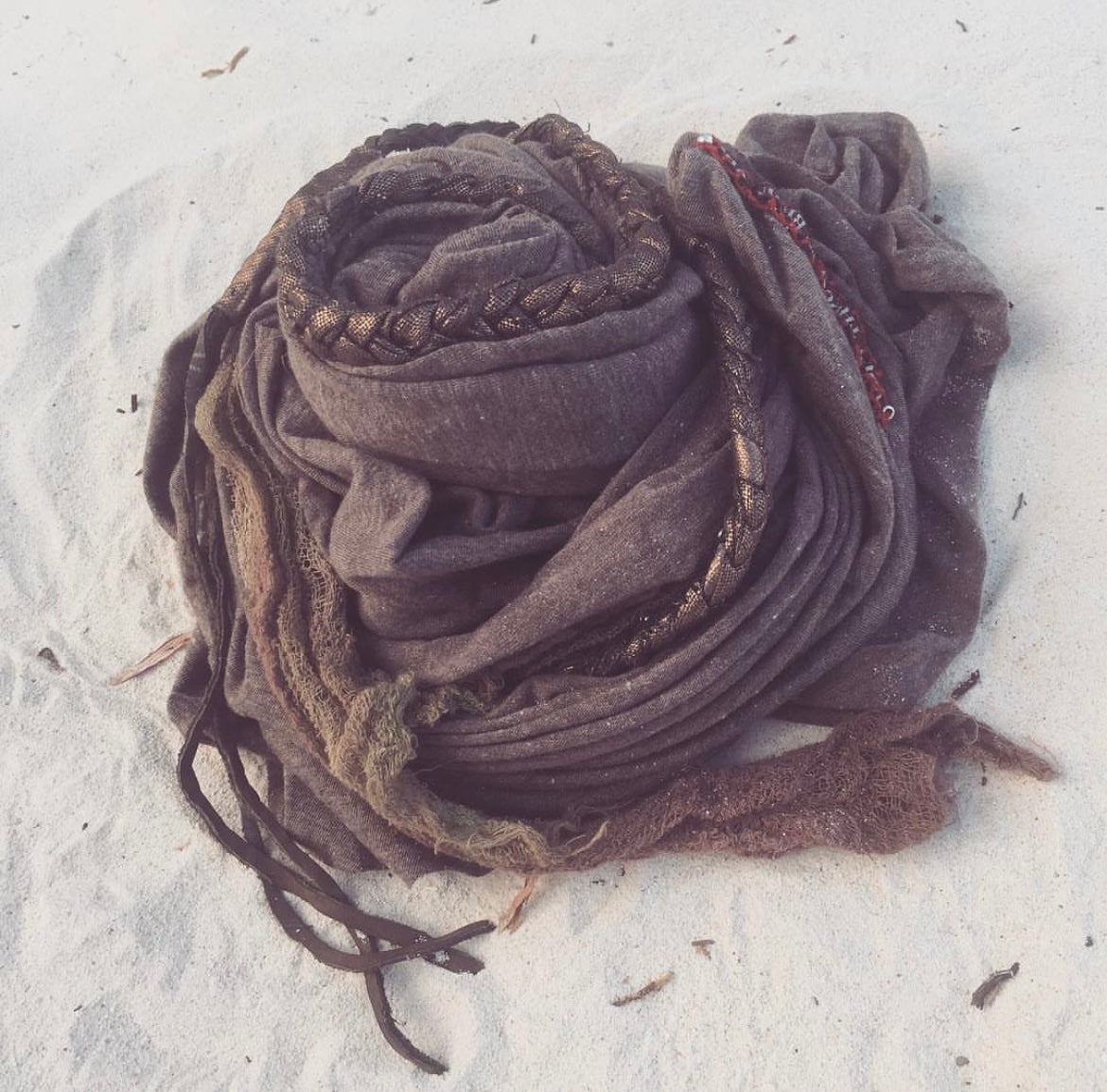 Handcrafted Desert Scarf with Hand dyed Gauze Layer, Cotton Scarf, Beduin Scarf, Ceremony Headdress, Desert Shawl